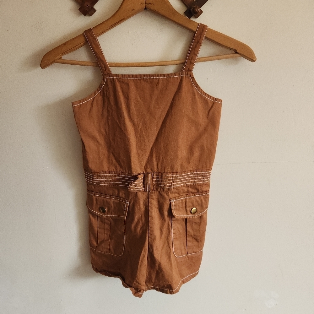 Nwot Jaine And Jack Romper Shorts Tank Brown Cotton 7
